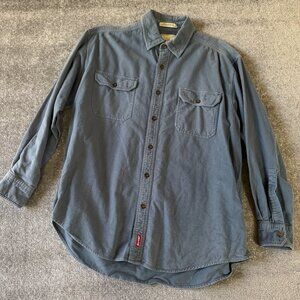 Levi's Heavyweight Cotton Pewter Blue Long Sleeve Button Down Shirt Size XL